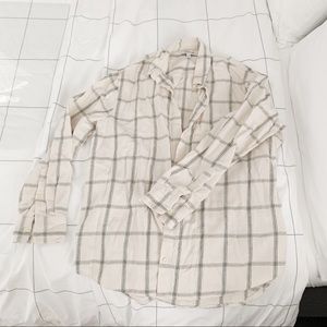 Madewell Green and Cream Flannel